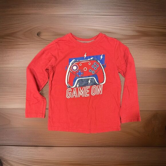 Video Game On Shirt Youth 6 Red Long Sleeve Controller Members Mark T-Shirt - Picture 1 of 6